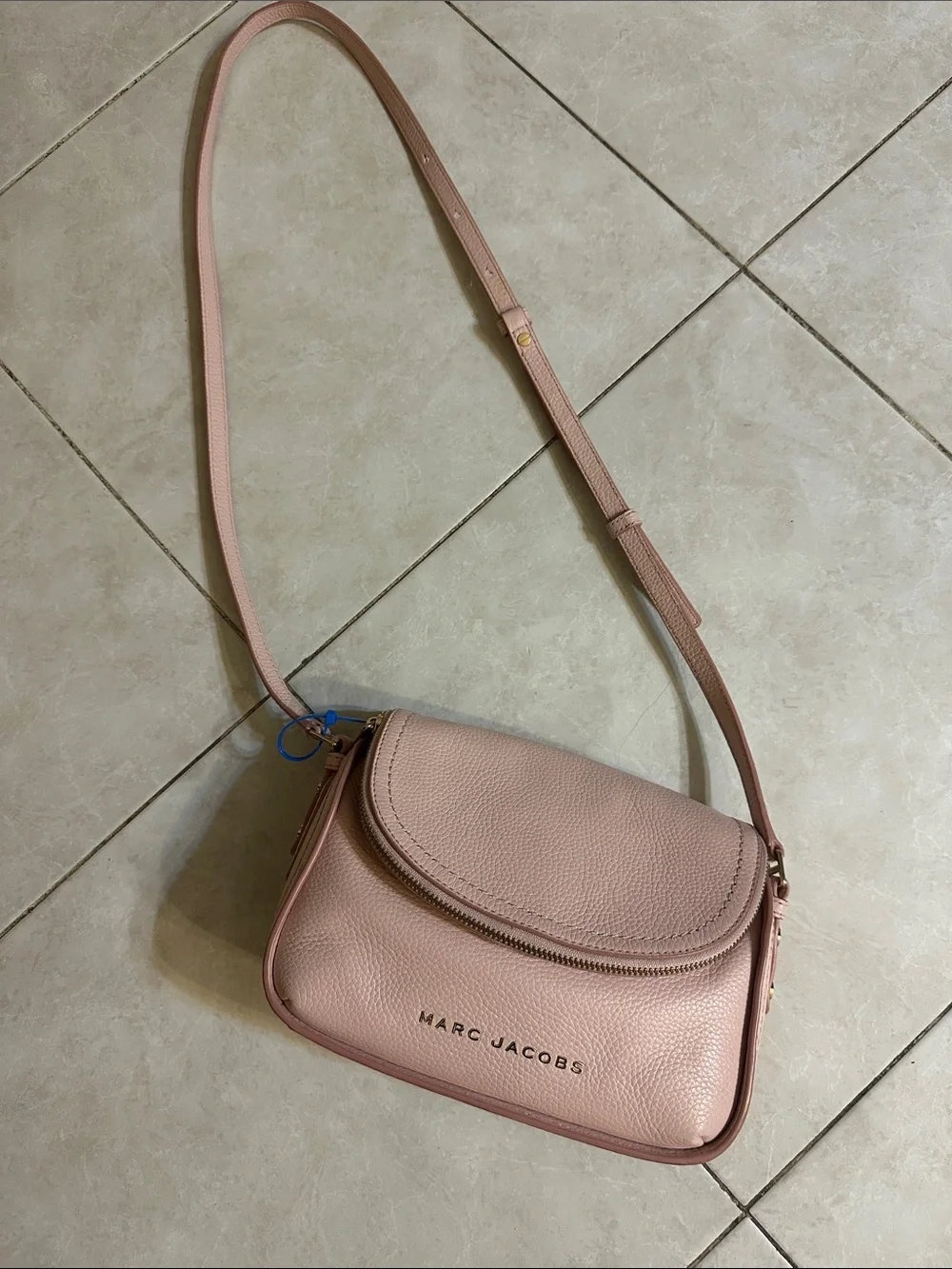 Marc Jacobs Blush Pink Pebbled Leather Crossbody Bag